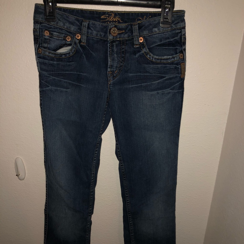 Silver straight leg jeans
